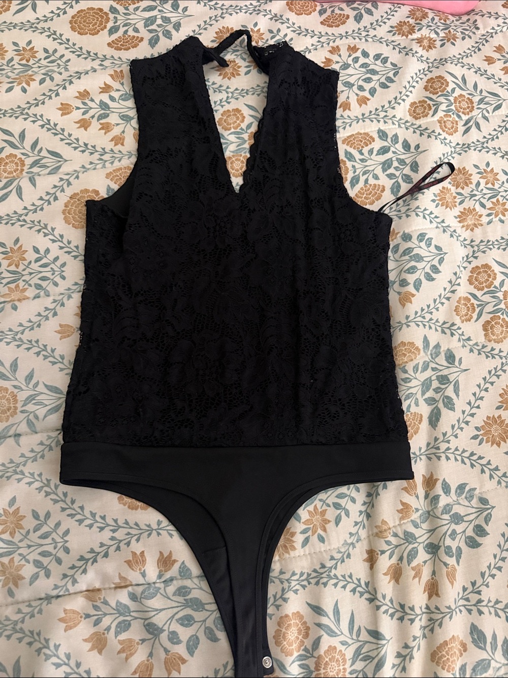 Black Lace Body Suit Top